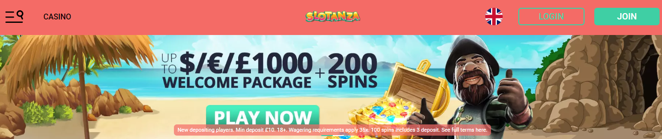 Slotanza Casino User Interface