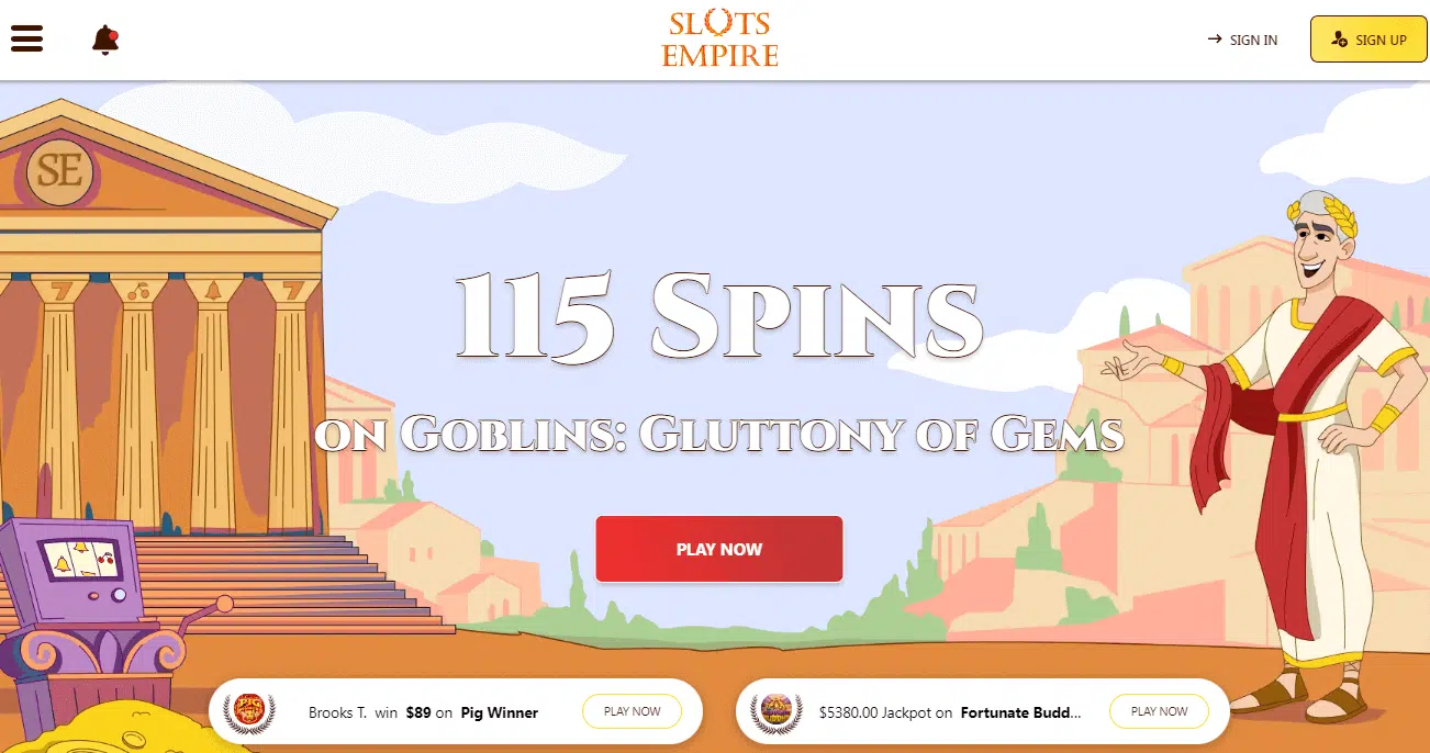Slots Empire Casino User Interface Slots Empire Casino User Interface