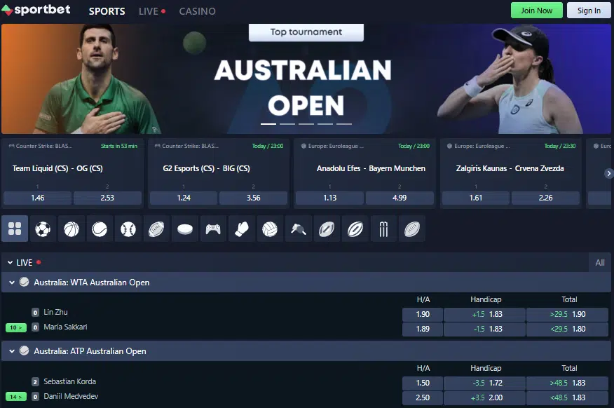SportBet.one User Interface SportBet.one User Interface