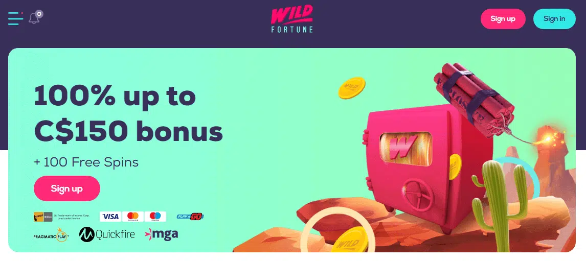 Wild Fortune Casino User Interface Wild Fortune Casino User Interface