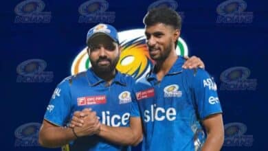 Rohit Sharma interacts with Tilak Varma after winning their 1st match in TATA IPL 2023