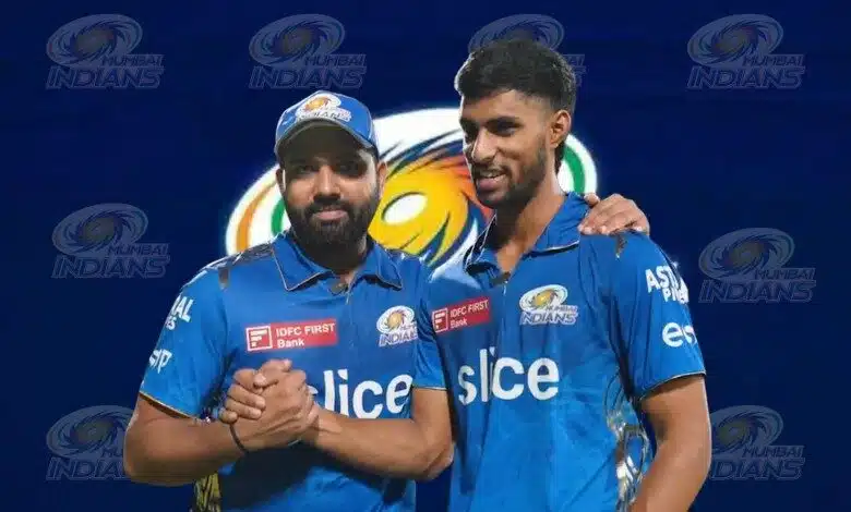 Rohit Sharma interacts with Tilak Varma after winning their 1st match in TATA IPL 2023