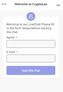 CryptoLeo Live Chat Support