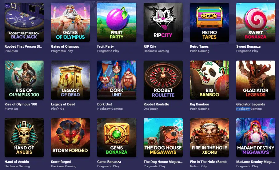 Roobet Game Selection Roobet Game Selection