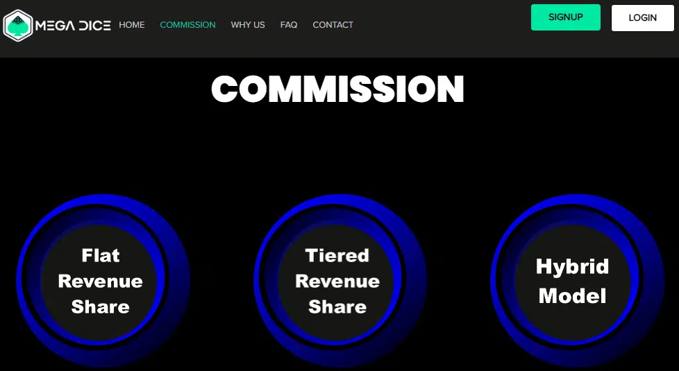 mega dice affiliate program commission details