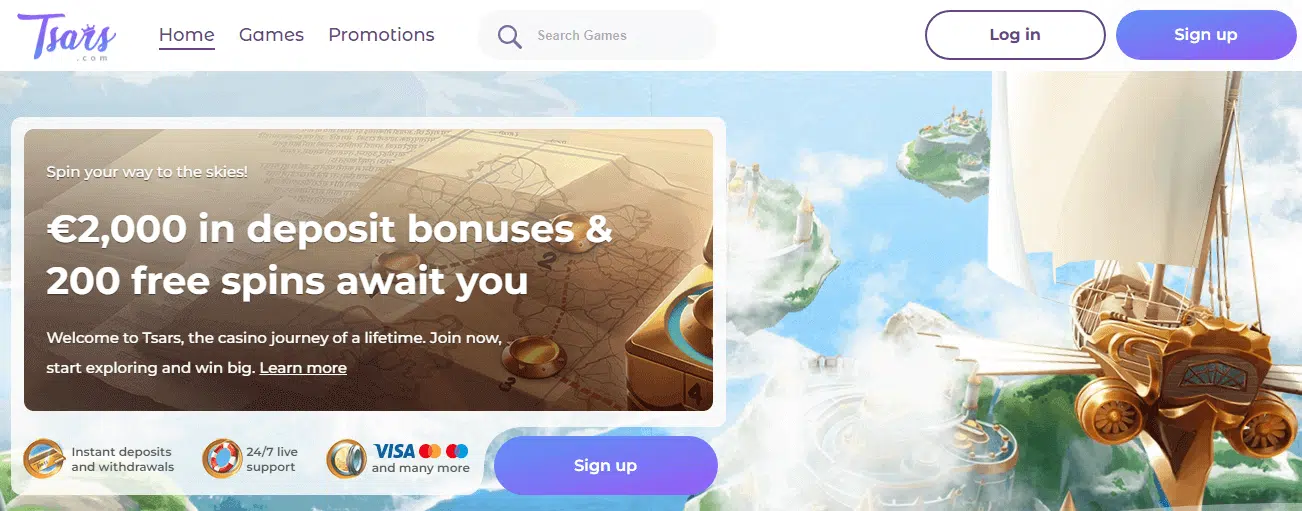 Tsars Casino User Interface Tsars Casino User Interface