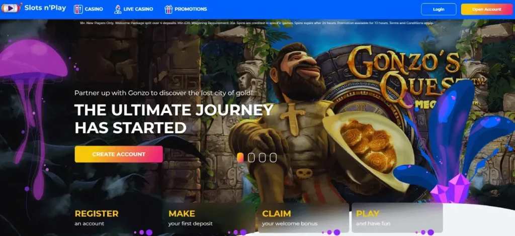 Slots n'Play Casino User Interface Slots n'Play Casino User Interface