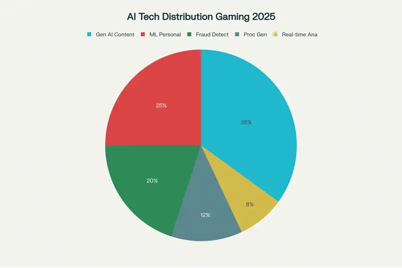 Distribution of AI applications in gaming